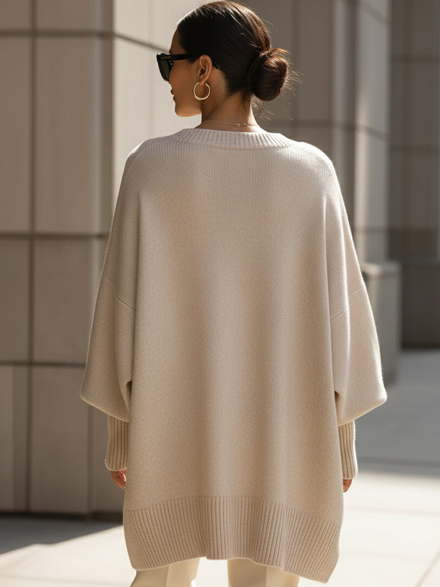 Jeanne pull oversize en cachemire - Bleu Marine