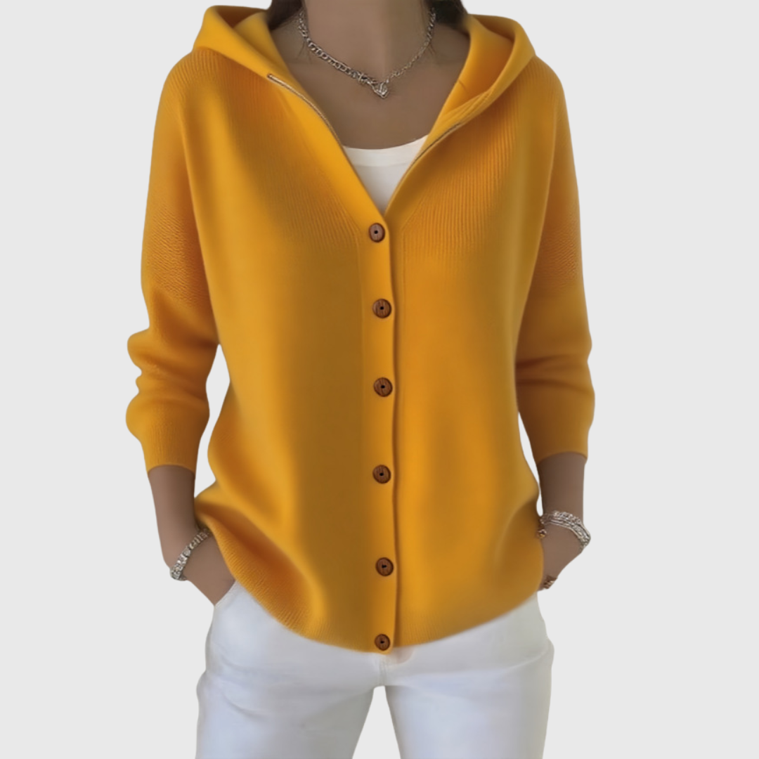 Adéline cardigan à capuche en coton - Orange