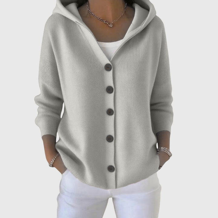 Adéline cardigan à capuche en coton - Gris