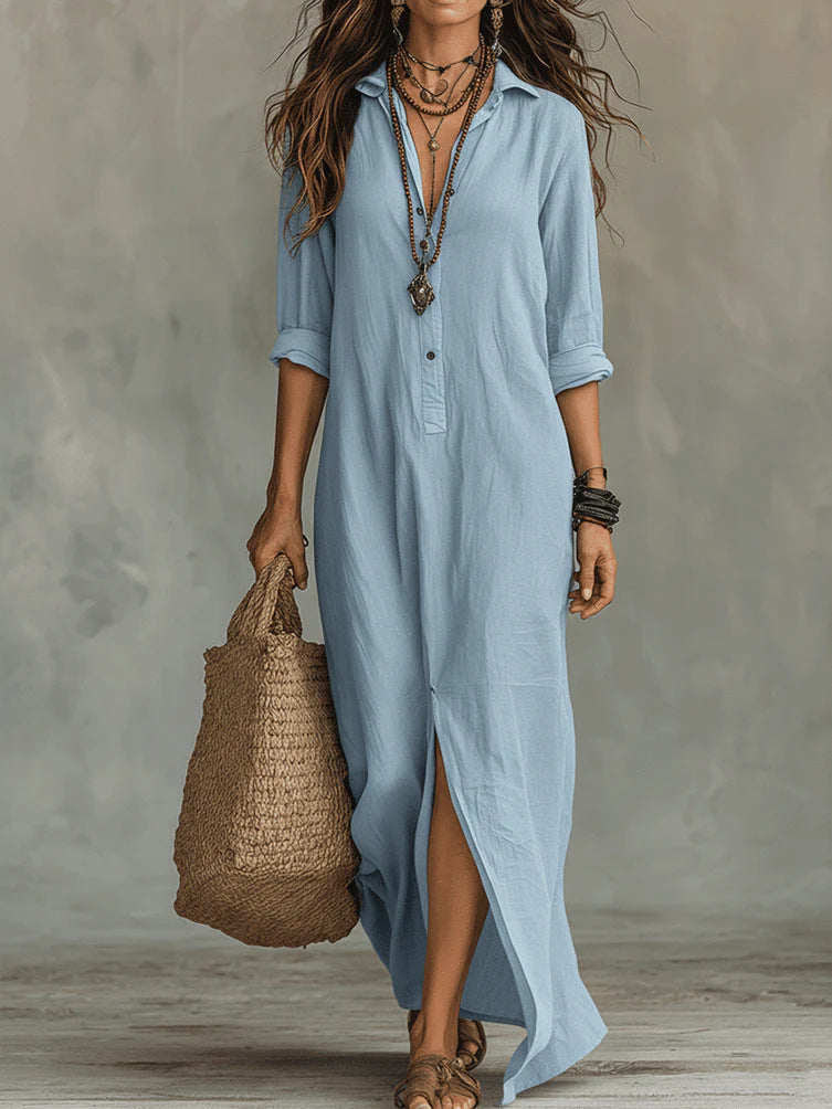 SAULE | Robe Maxi Effortless Silhouette Flatteuse Polyvalente Pour Un Port Quotidien