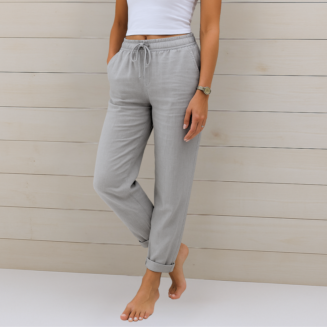 Allison – Pantalons Tailorés en Coton-Lin de Luxe