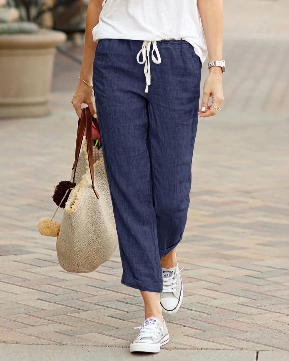 Jodie pantalon jogger à cordon - Bleu Marine