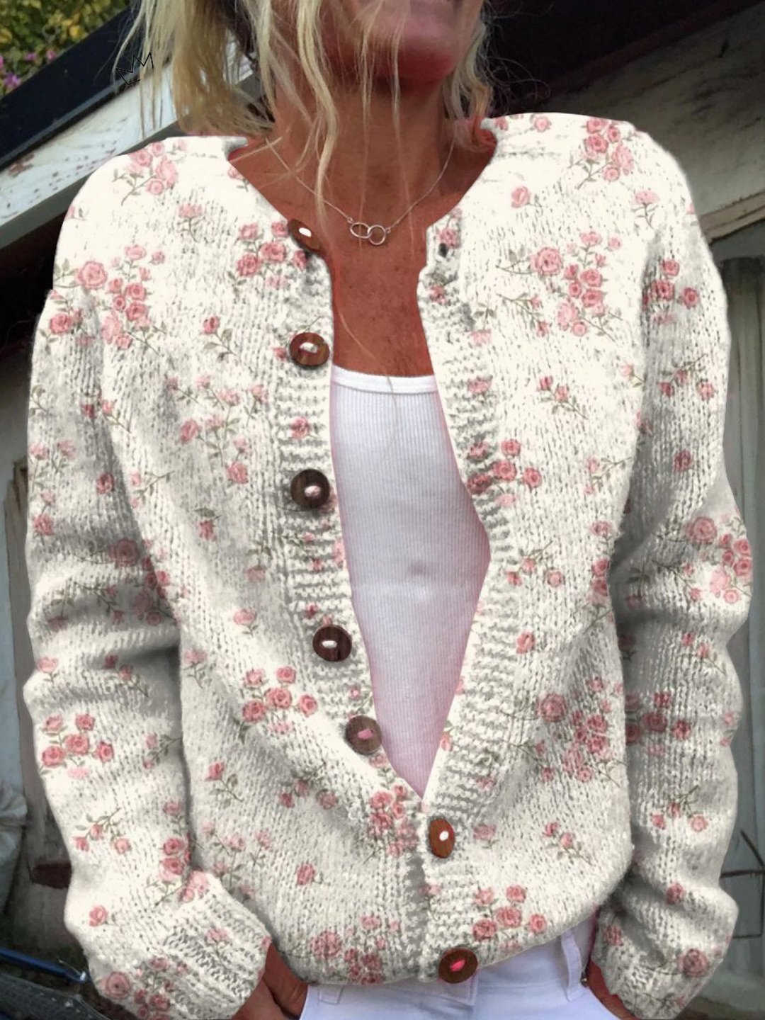 Évangeline cardigan fleuri vintage
