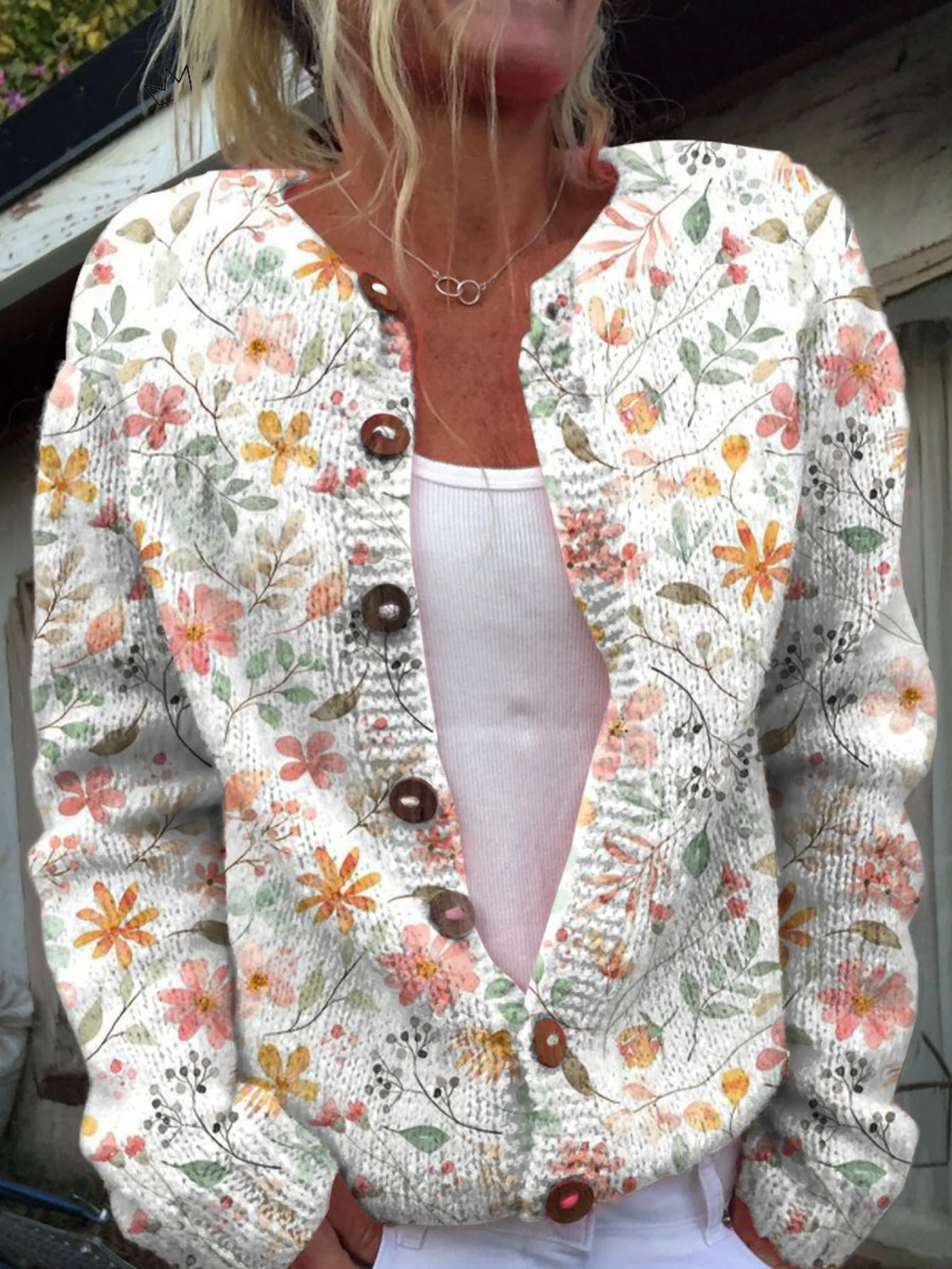 Gisèle cardigan fleuri vintage