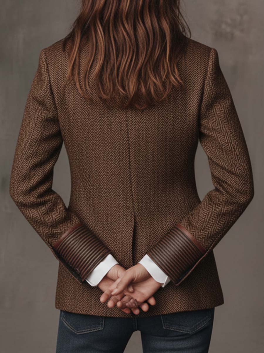 Blazer à empiècements chevrons