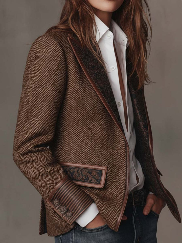 Blazer à empiècements chevrons