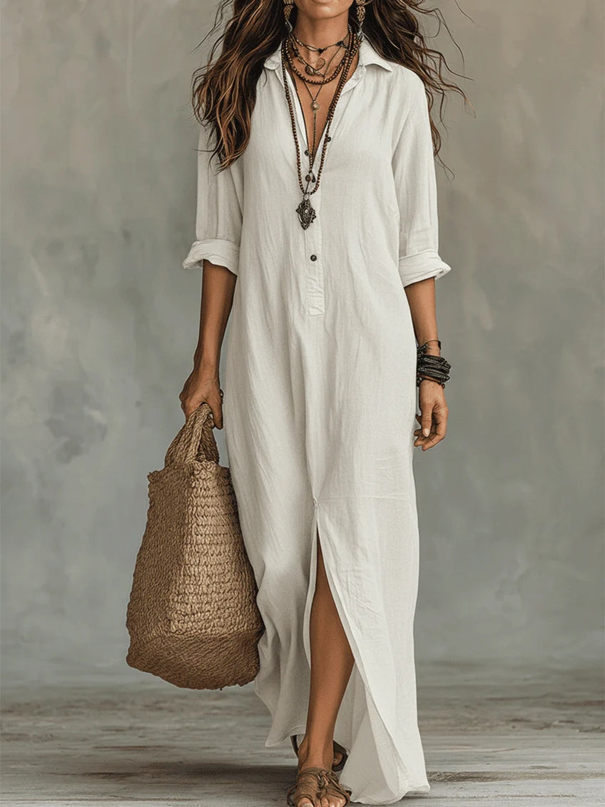 SAULE | Robe Maxi Effortless Silhouette Flatteuse Polyvalente Pour Un Port Quotidien