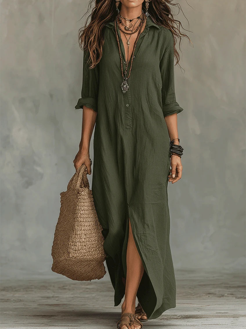 SAULE | Robe Maxi Effortless Silhouette Flatteuse Polyvalente Pour Un Port Quotidien