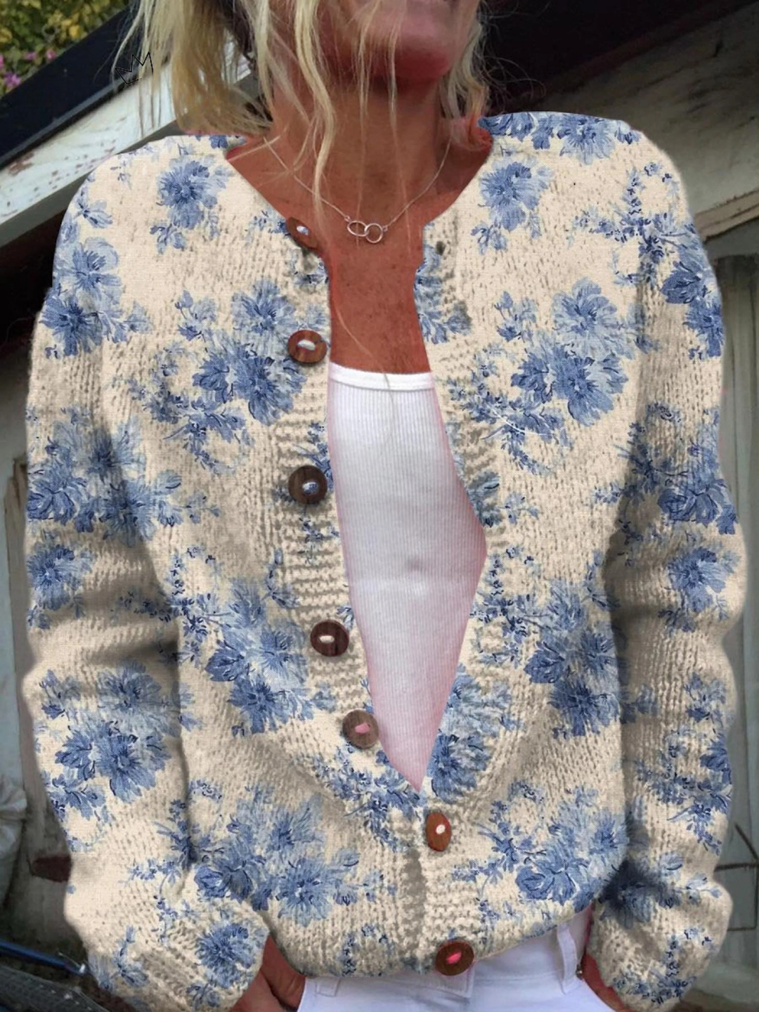 Daphné cardigan vintage à motifs