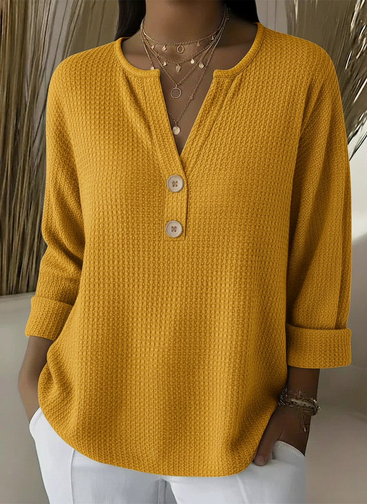 Giselle pull texturé à boutons - Jaune