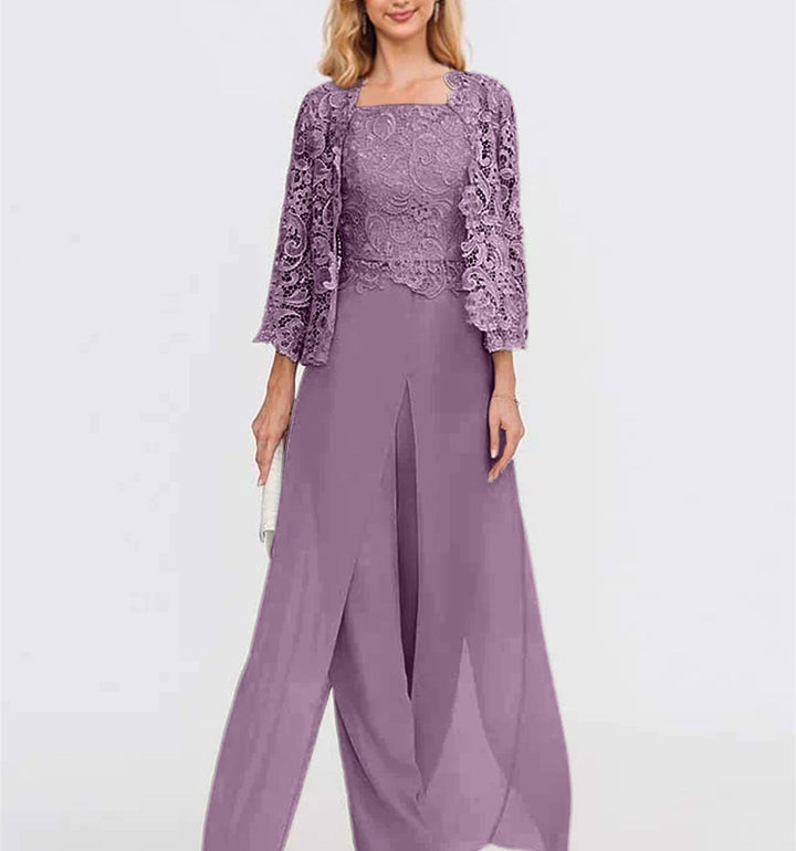 Ensemble pantalon en mousseline Violet