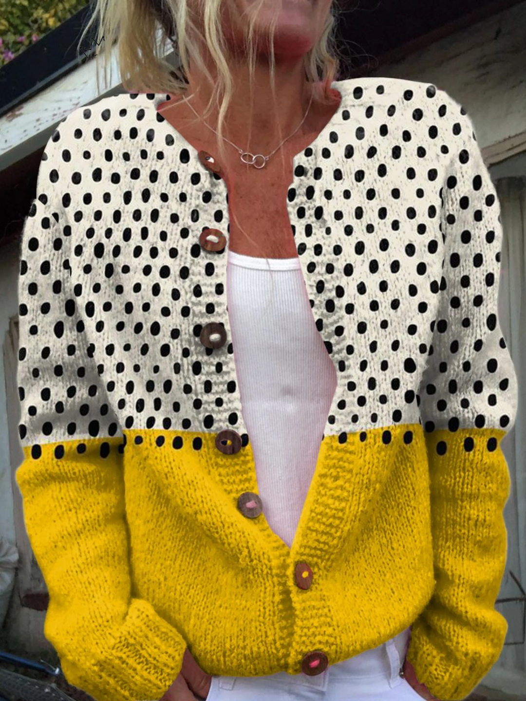 Julienne cardigan vintage à motifs