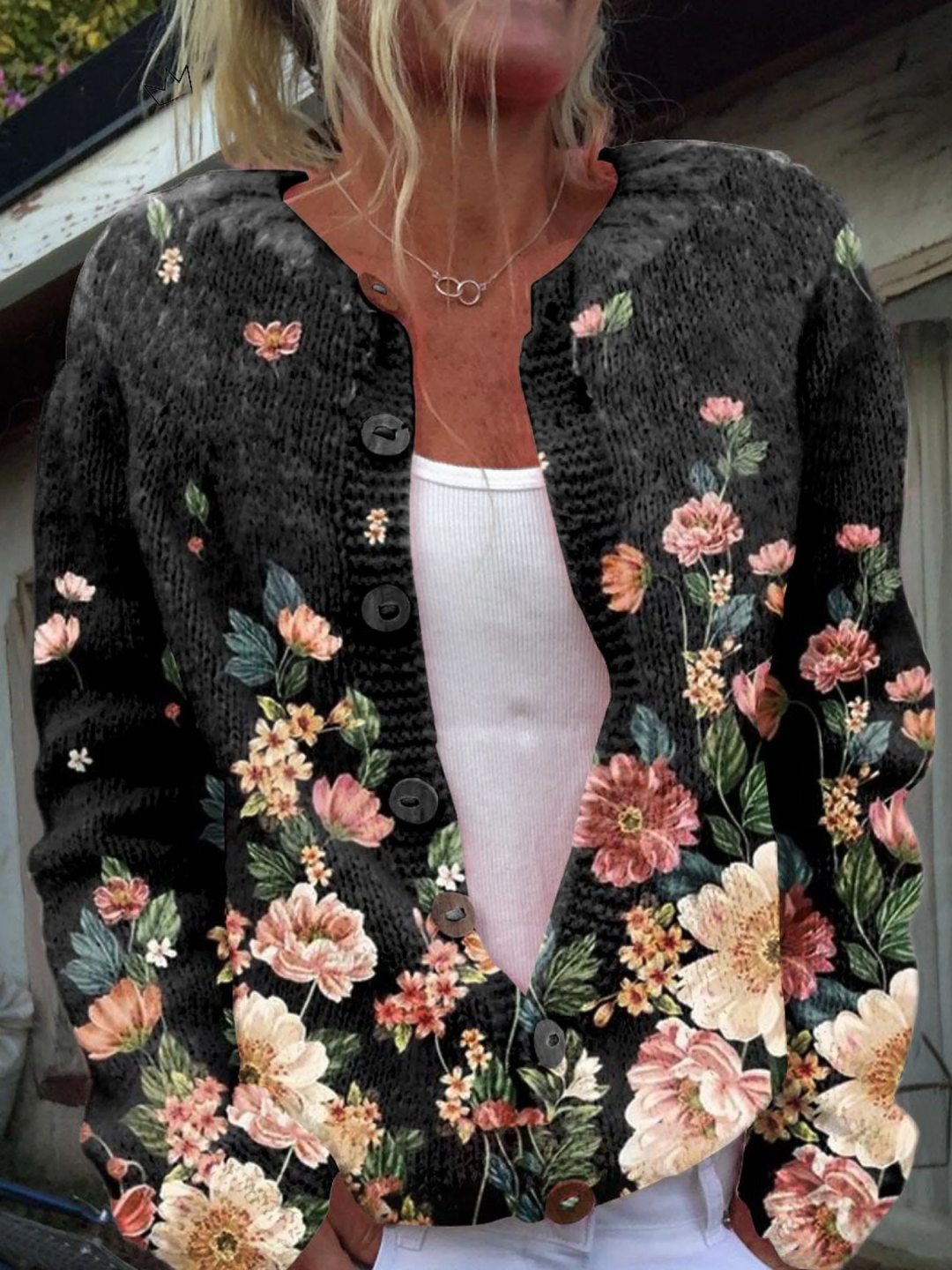 Ysaline cardigan fleuri vintage