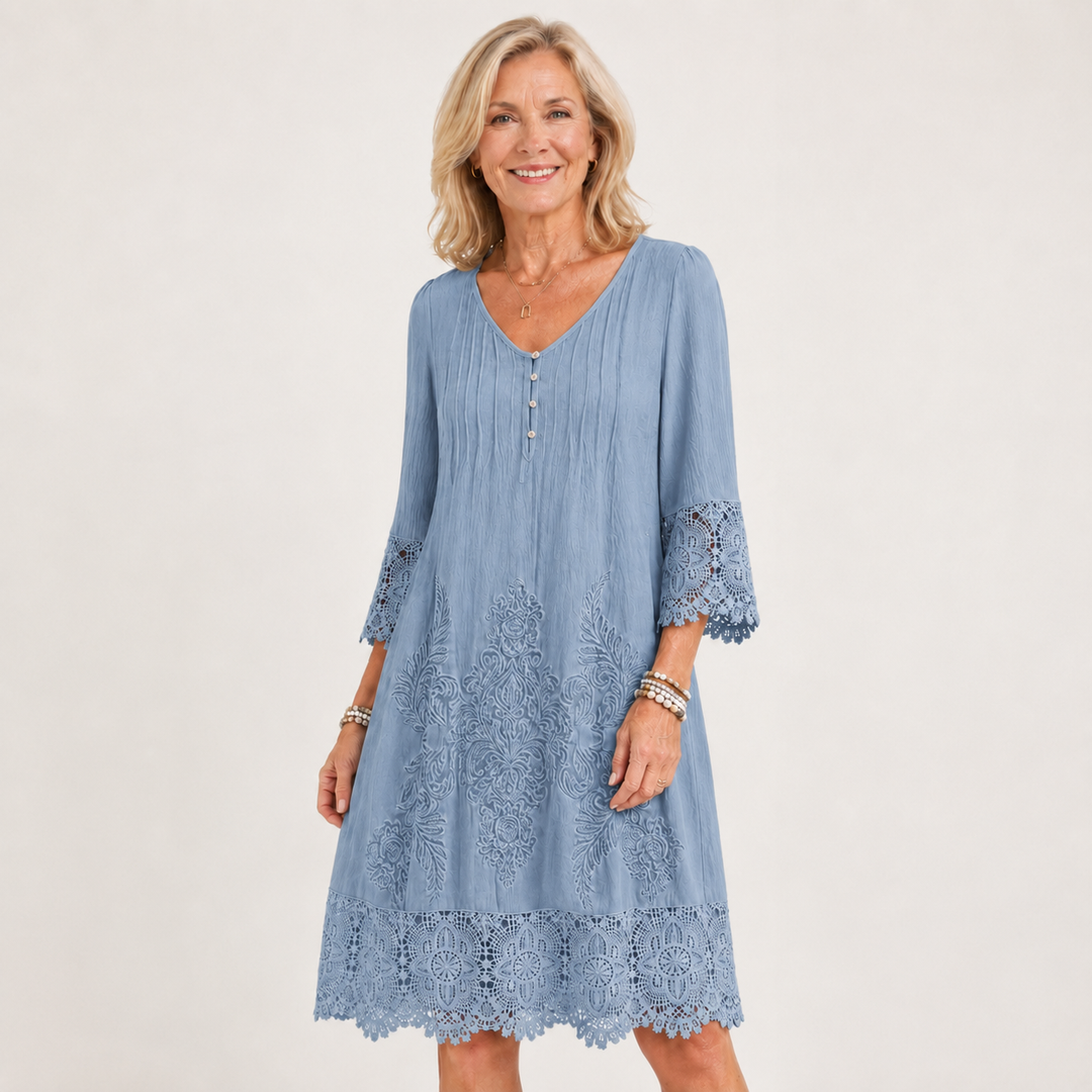 Robe midi en dentelle au crochet