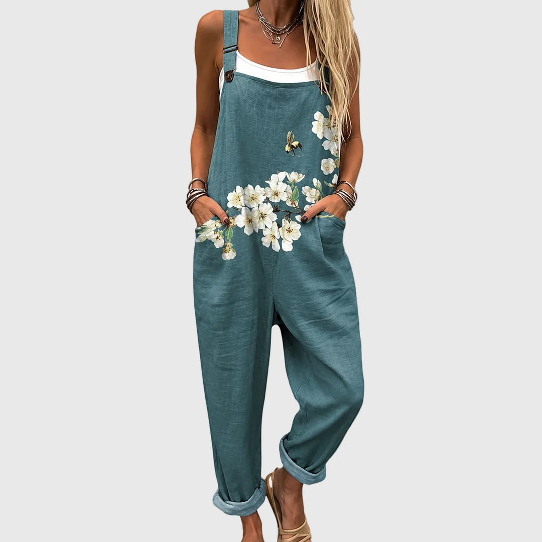 Margaux - Salopette fleurie jardin - Meralie Boutique