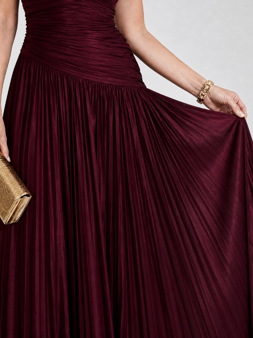 Bellamy robe plissée drapée de luxe