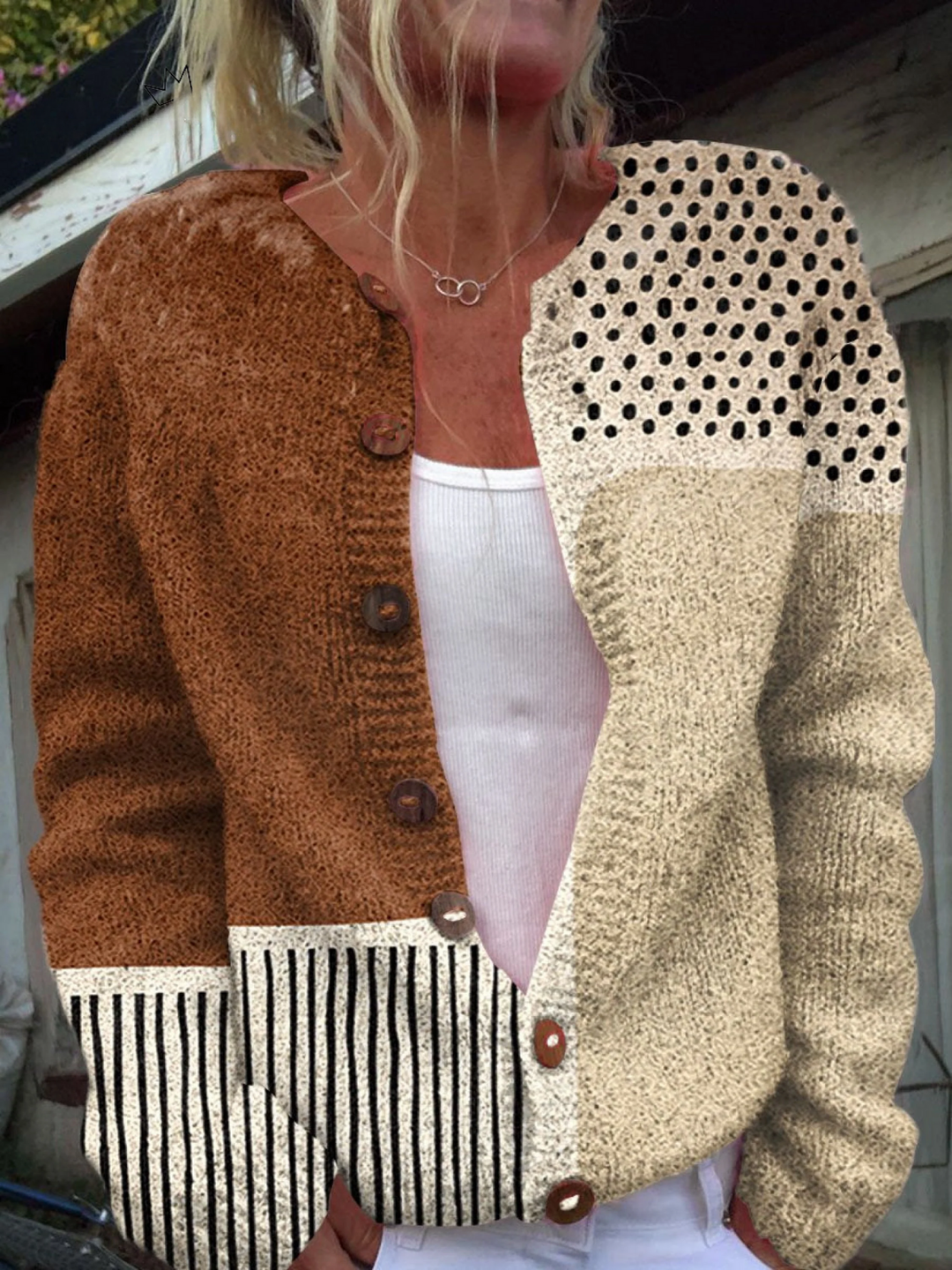 Éloïse cardigan vintage à motifs