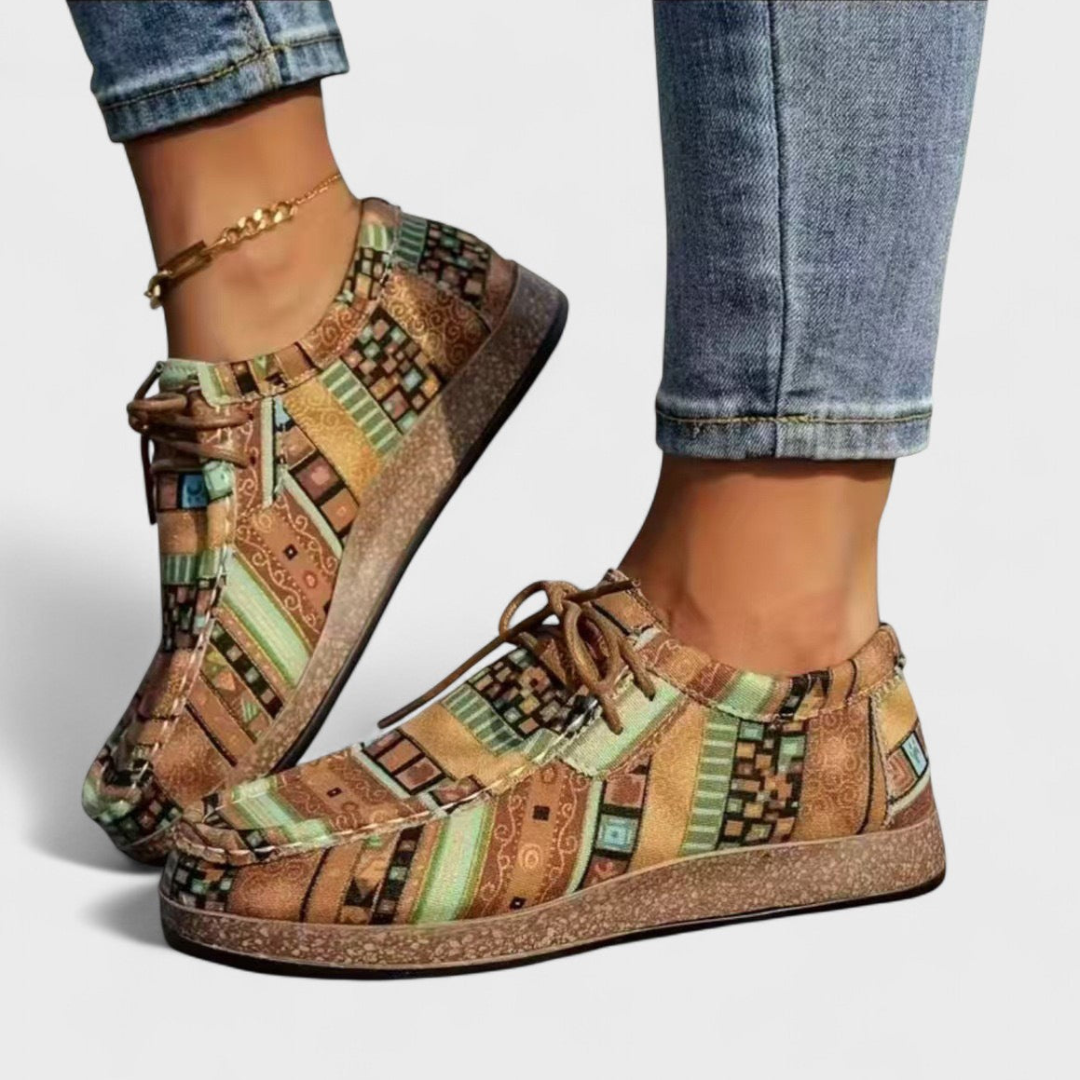 Séraphine baskets orthopédiques imprimées - Kaki