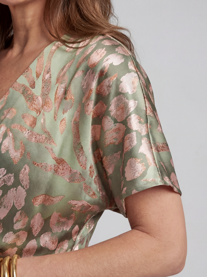 Robe midi à imprimé abstrait