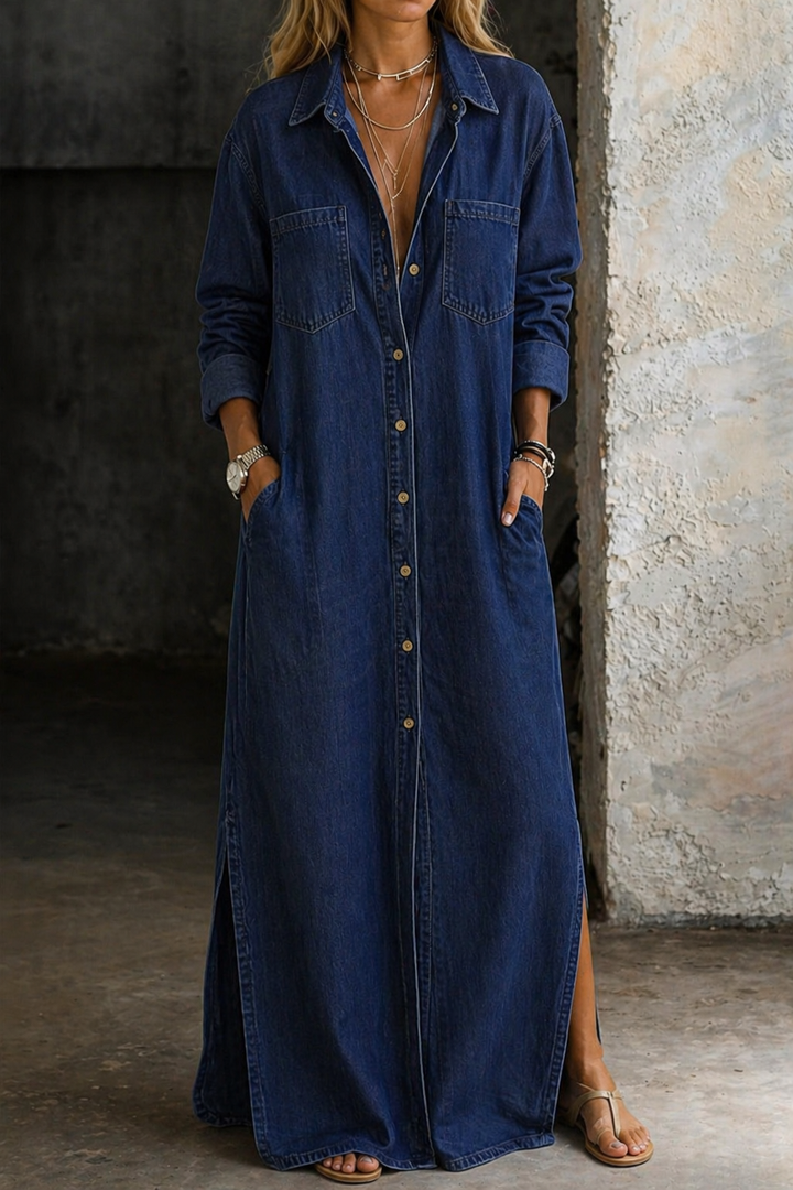 Andrea | Robe en Jean à Boutons