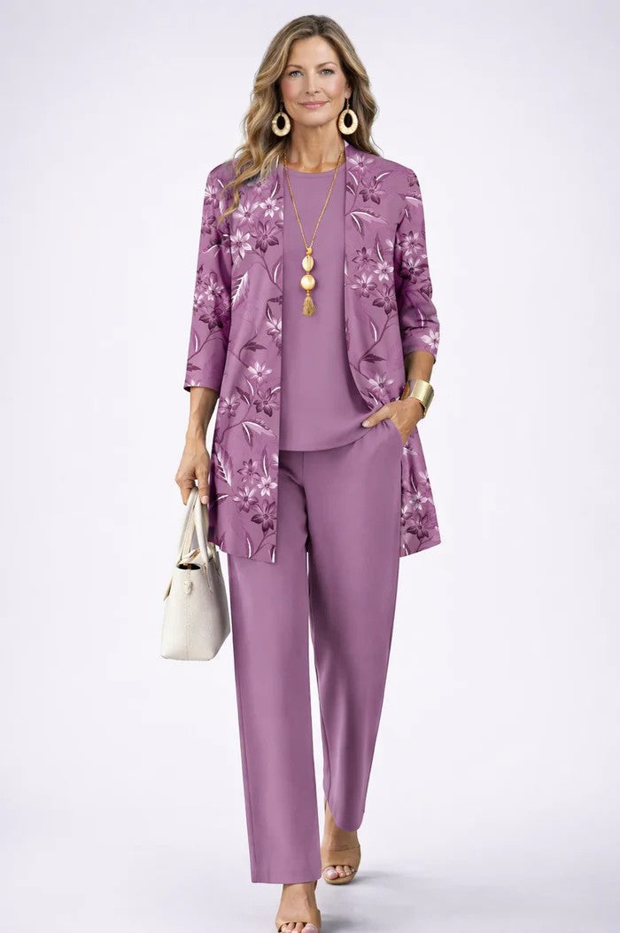 Ensemble trois pièces Violet