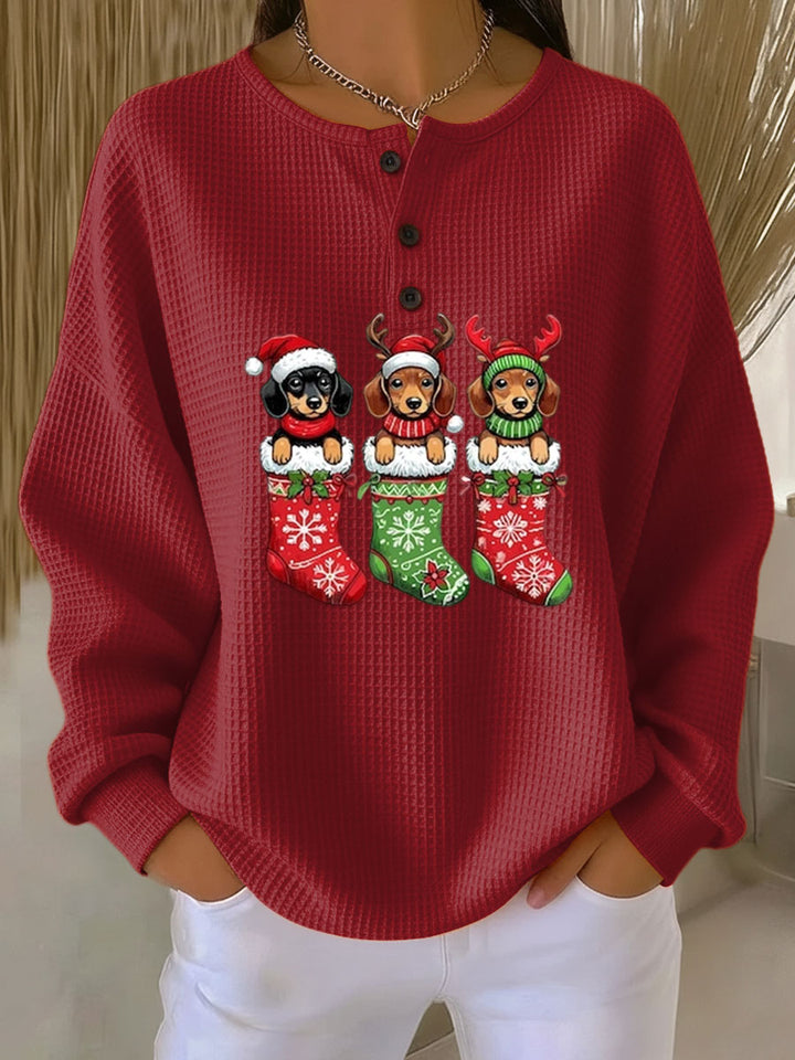 Grethe | Pull de Noël Vintage avec Motif Canin