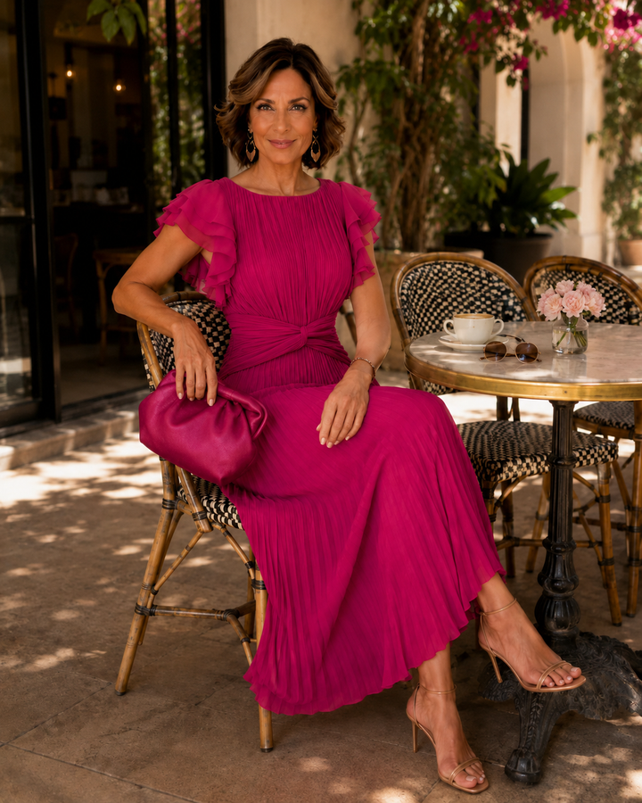 Viviana™ | Robe Midi Plissée Élégante