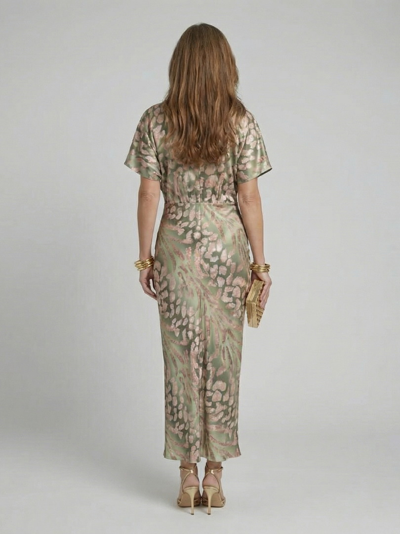 Robe midi à imprimé abstrait