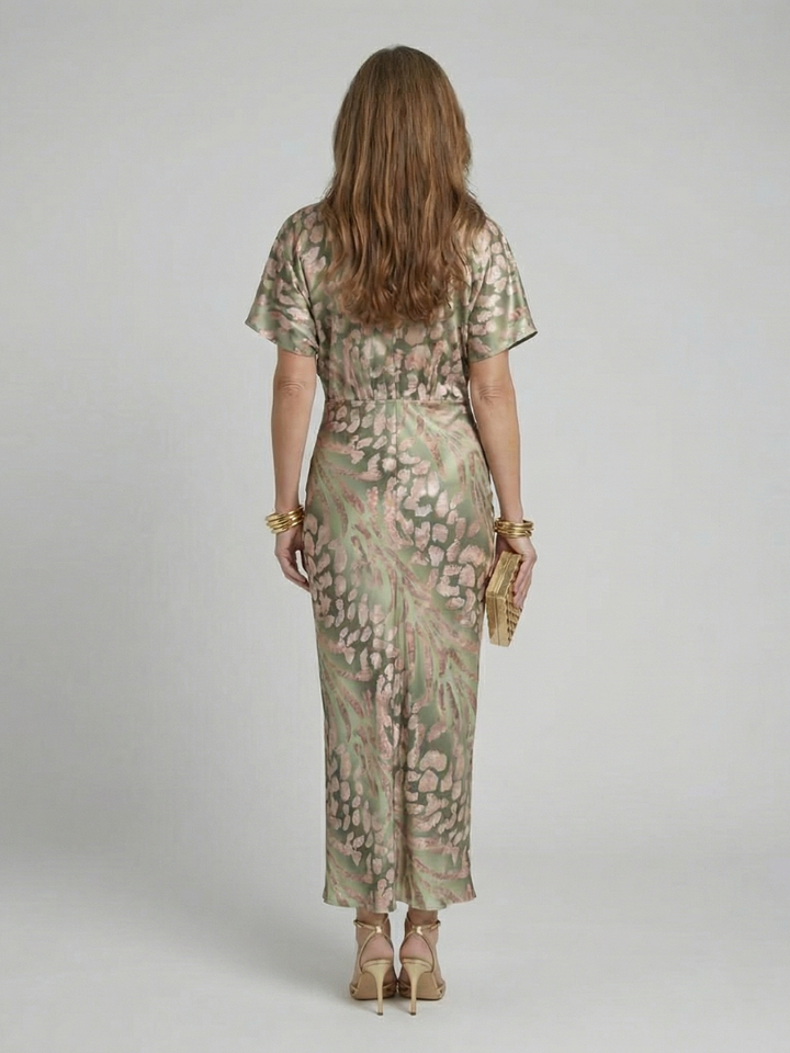 Robe midi à imprimé abstrait
