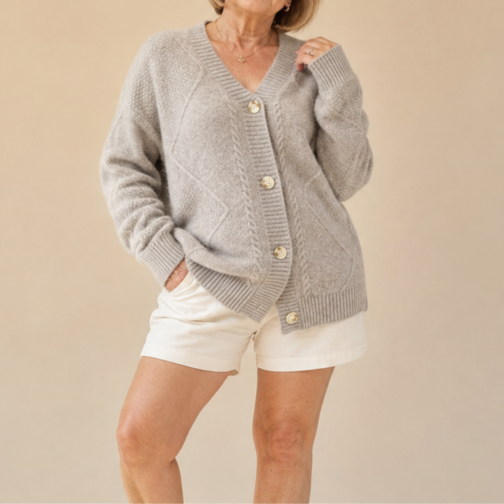 Éléonore cardigan tricoté en mélange de laine - Gris