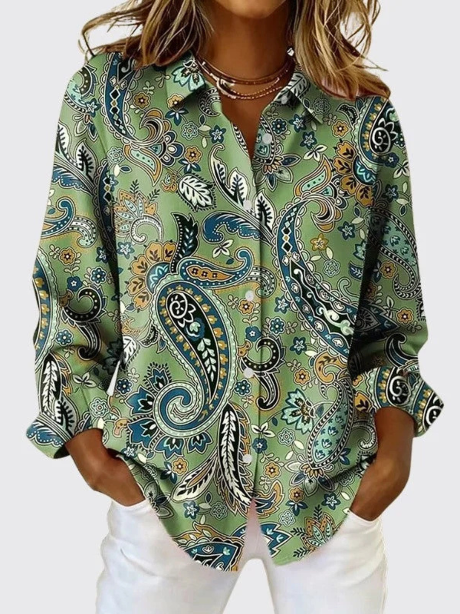 Joanna blouse boutonnée à imprimé paisley - Vert