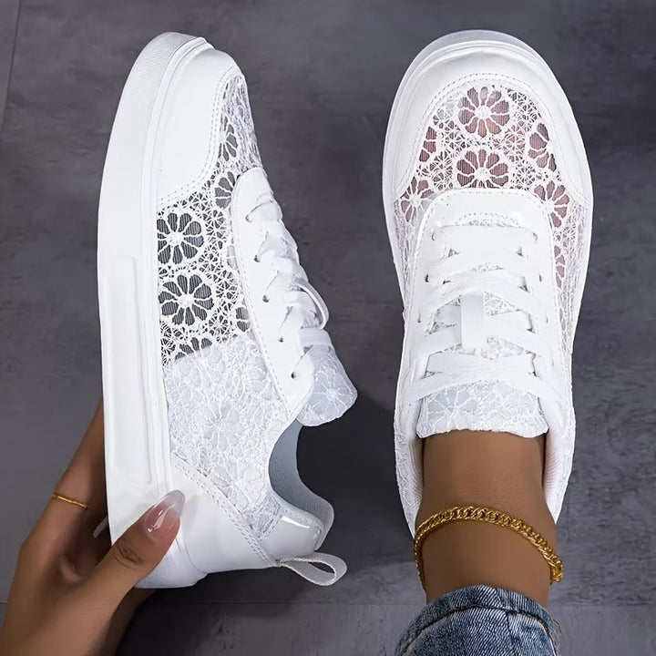 Baskets en dentelle florale Blanc
