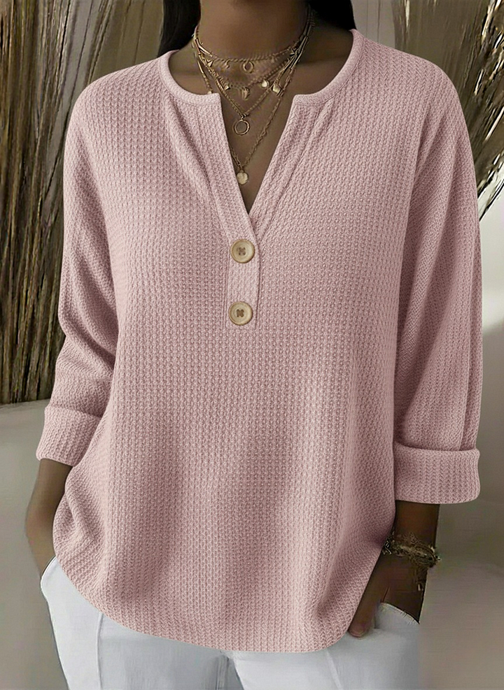 Giselle pull texturé à boutons - Rose