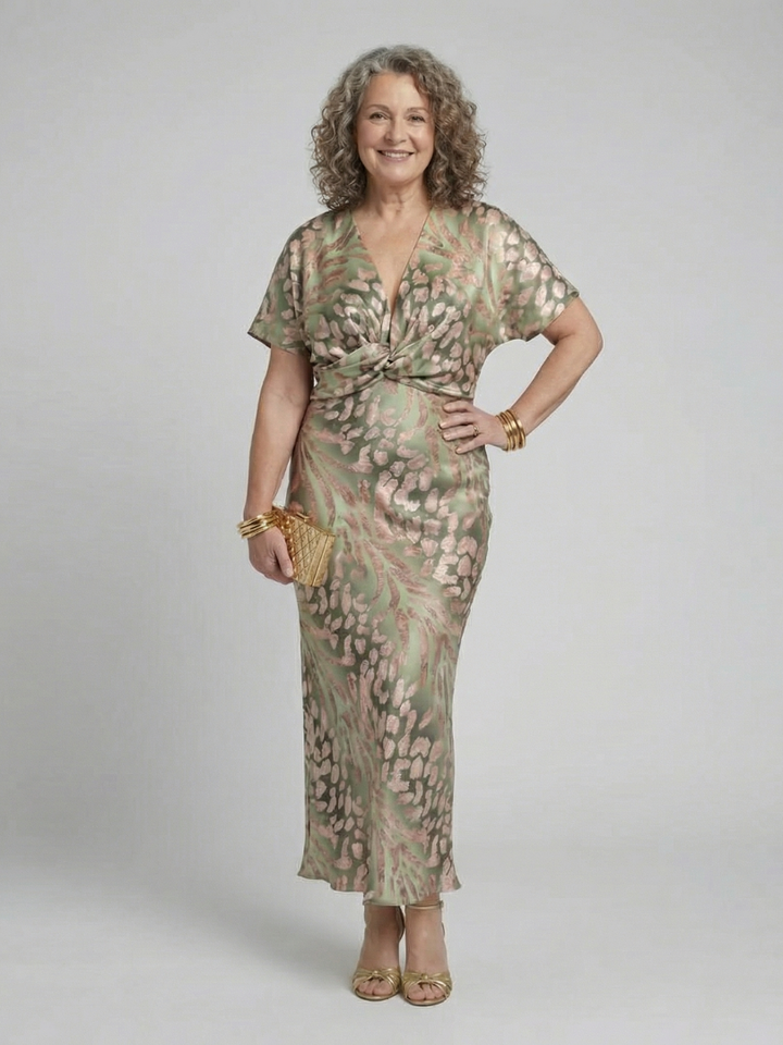 Robe midi à imprimé abstrait