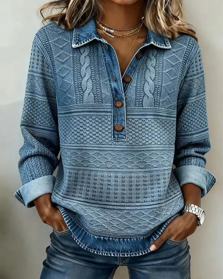 Gwenoriah | Pull Chic Effet Denim