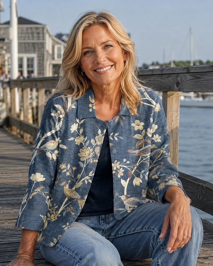 Oriella | Chemise Ample Oiseaux Peints