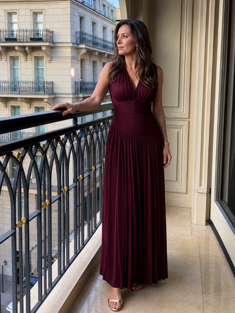 Bellamy robe plissée drapée de luxe