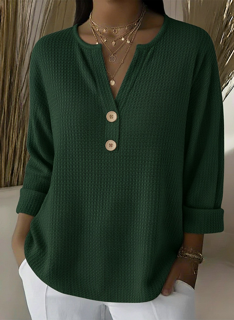 Giselle pull texturé à boutons - Vert