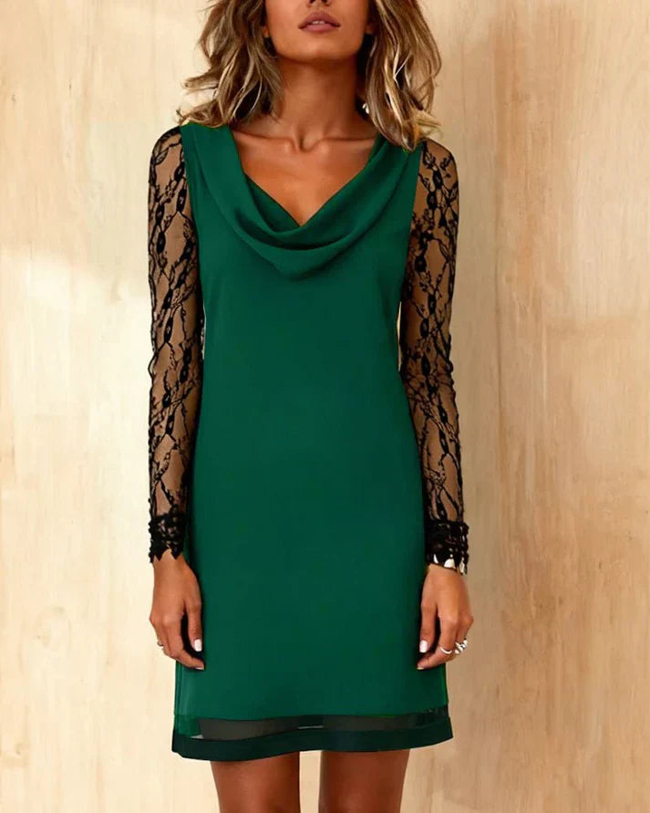 Carolina™ | Robe avec Manches en Dentelle et en Maille