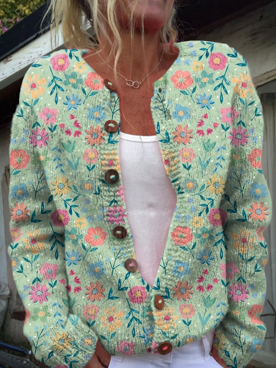 Fauvette cardigan fleuri vintage