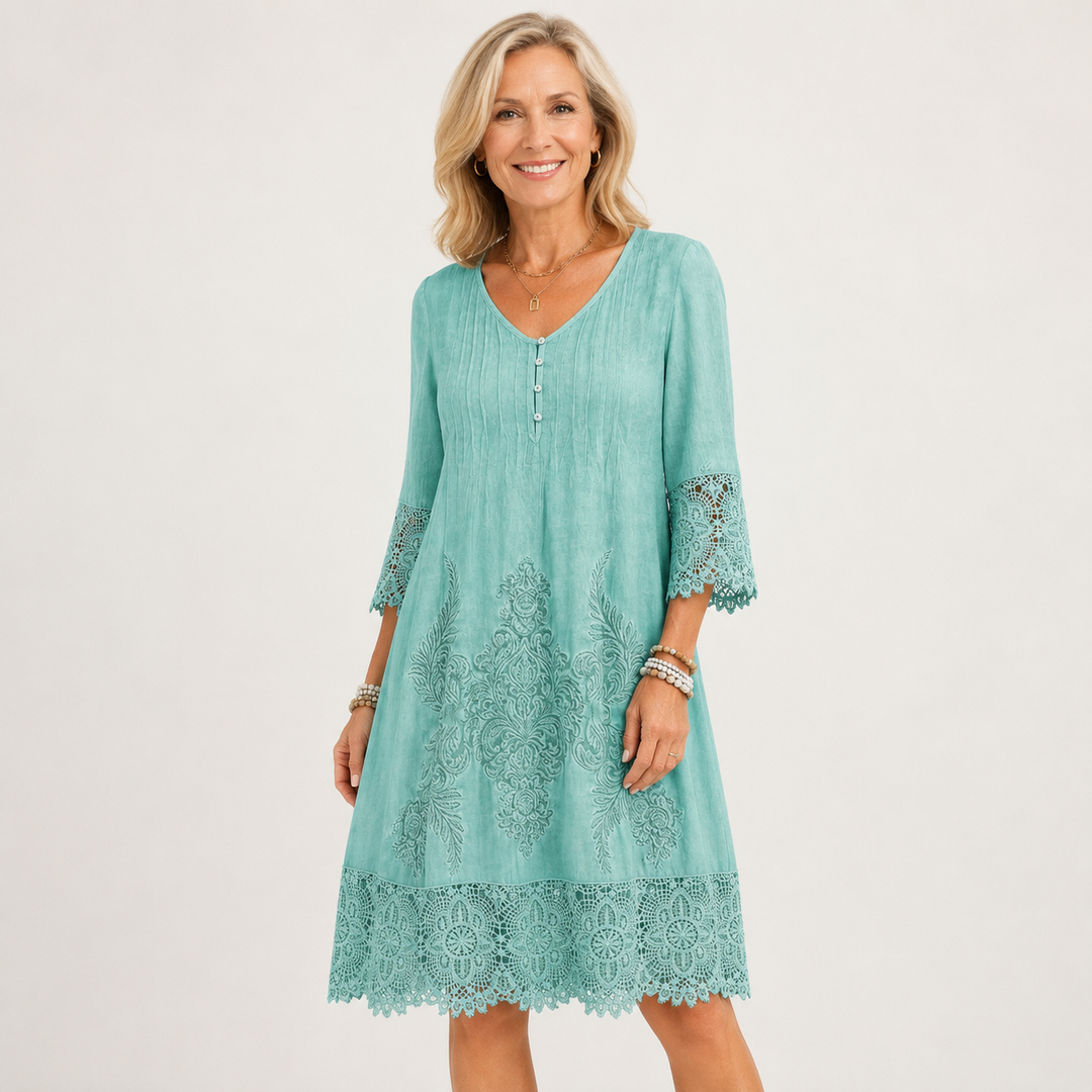 Robe midi en dentelle au crochet