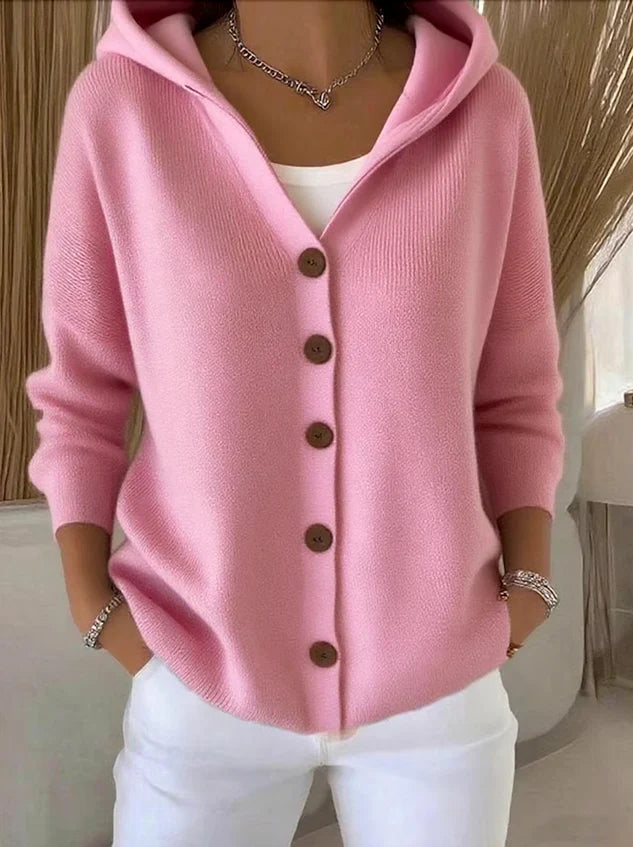Térésa cardigan à capuche ample - Rose