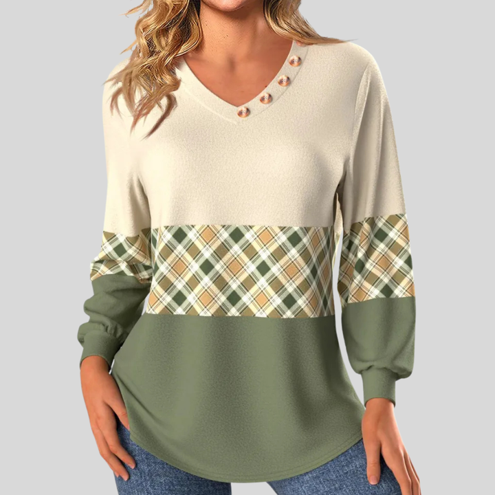 Annelie | Pull avec Motif à Carreaux