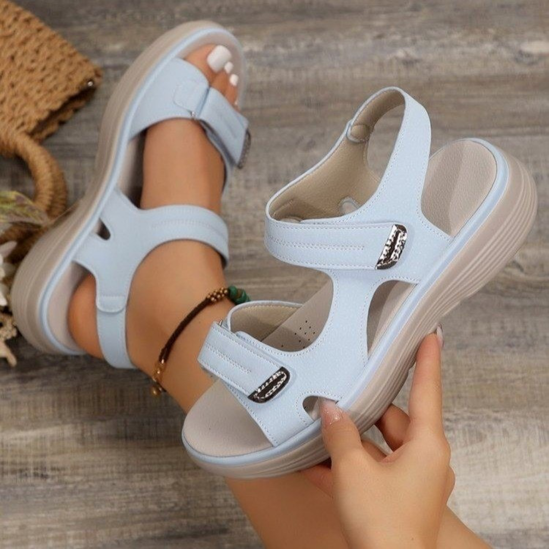 Sandales confort à brides réglables Bleu clair