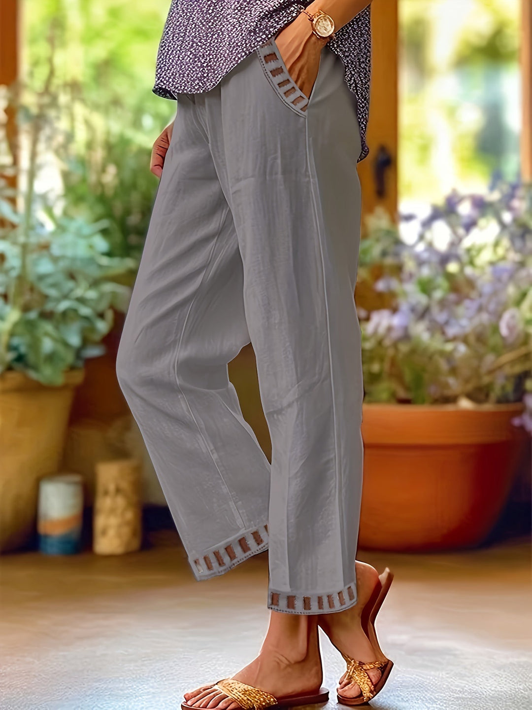 Wren | Pantalons courts décontractés avec finitions côtelées