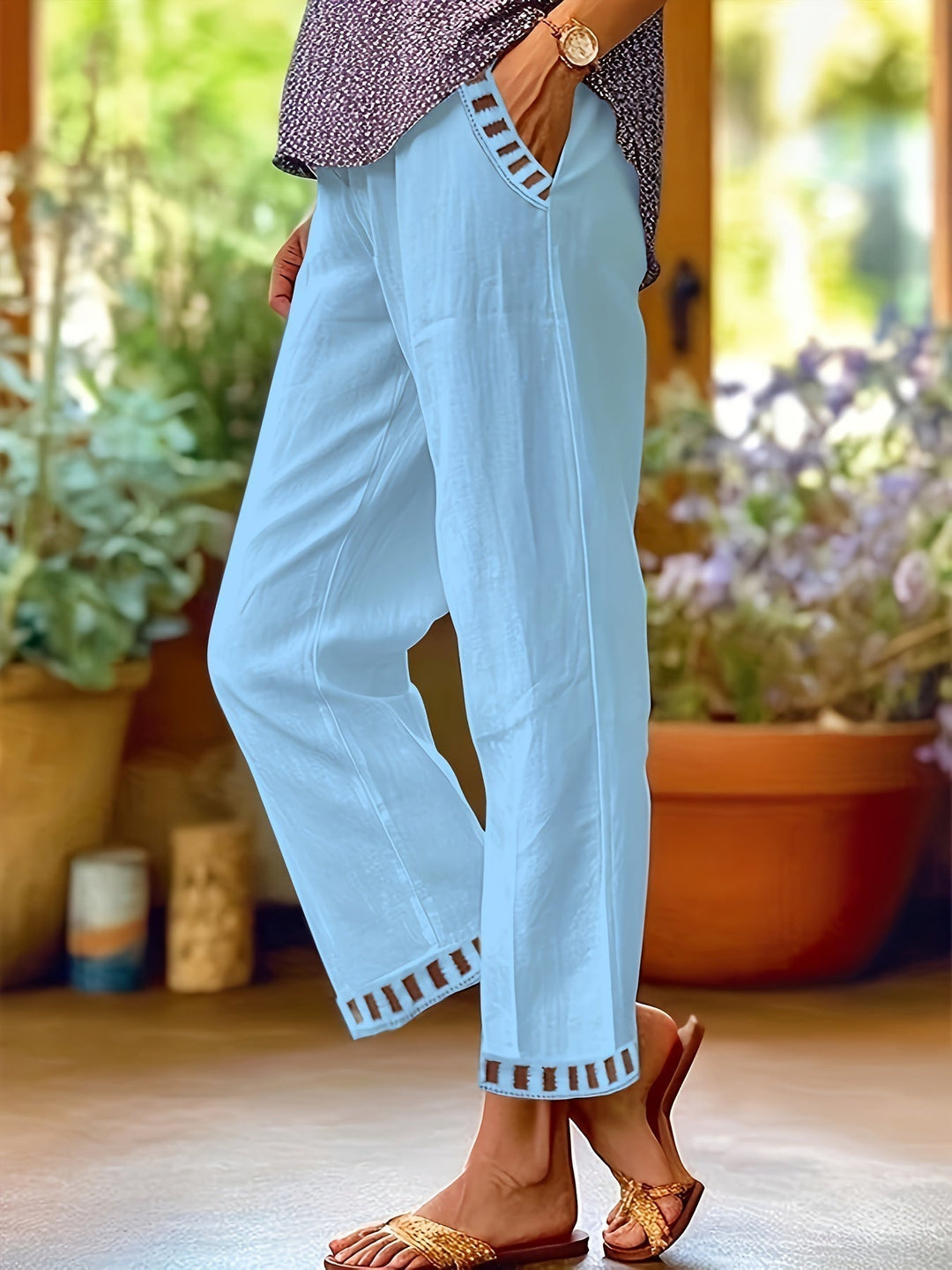 Wren | Pantalons courts décontractés avec finitions côtelées