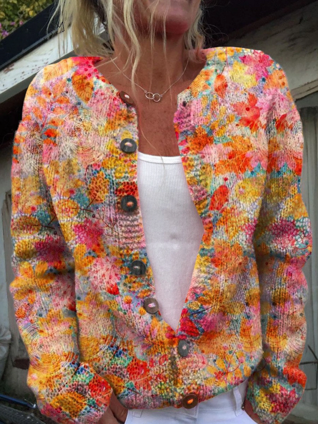 Héléna cardigan vintage à motifs