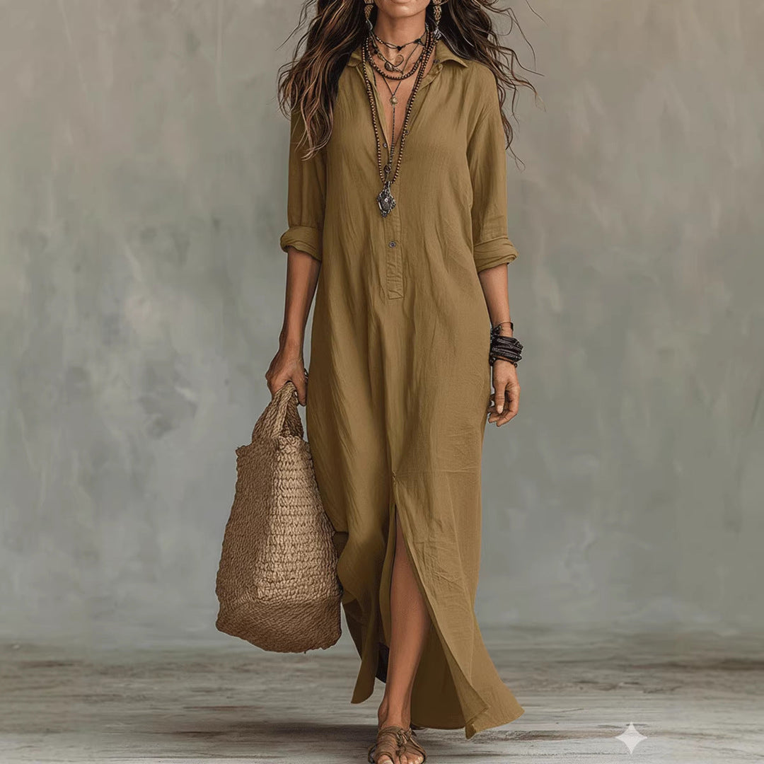 SAULE | Robe Maxi Effortless Silhouette Flatteuse Polyvalente Pour Un Port Quotidien