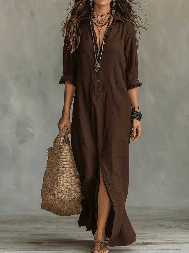 SAULE | Robe Maxi Effortless Silhouette Flatteuse Polyvalente Pour Un Port Quotidien