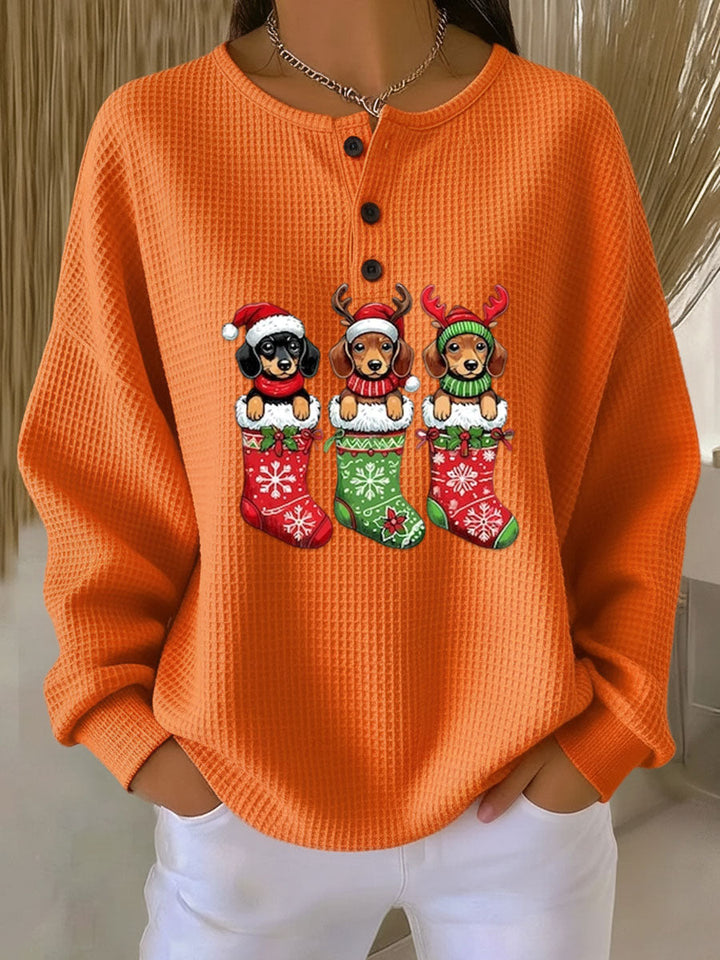 Grethe | Pull de Noël Vintage avec Motif Canin